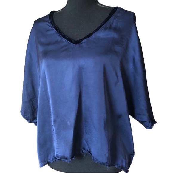 Nation Los Angeles Silk Boxy Blouse Sz M Womens - Picture 1 of 7